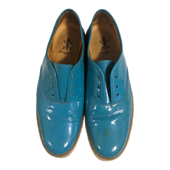 Opening Ceremony Patent Blue Green Derby Espadrille, 43 - Picture 8 of 10